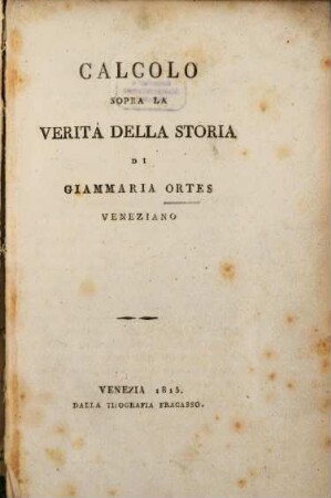 Calcolo sopra la verità della storia