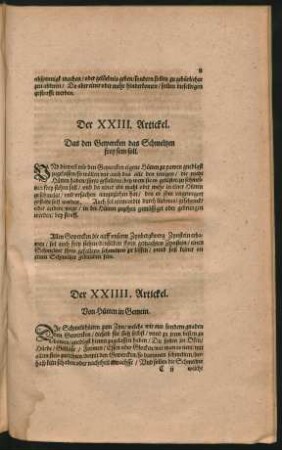 Der XXIIII. Artickel.