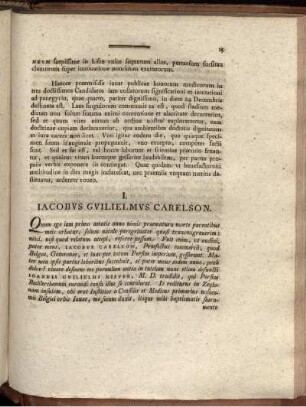 I. Jacobus Guilielmus Carelson. - IV. Augustus Fridericus Christophorus Evers.