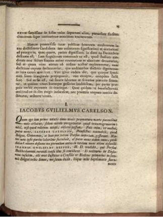I. Jacobus Guilielmus Carelson. - IV. Augustus Fridericus Christophorus Evers.