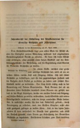 Bremisches Jahrbuch, 1. 1864