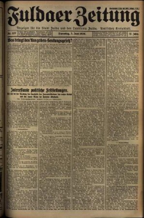 Ausgabe vom Dienstag, den 03. Juni 1930.