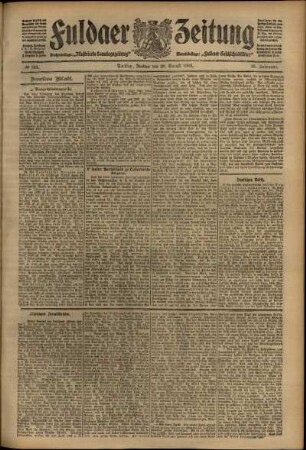 Zweite Ausgabe vom Freitag, den 21. August 1908.