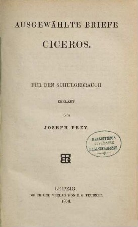 Ausgewählte Briefe Ciceros