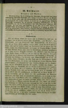III. Abschnitt. Straßen und Gassen