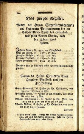 Das zweyte Register.