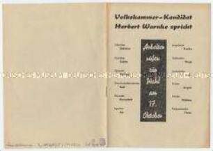 Sonderdruck der Nationalen Front zur Volkskammerwahl 1954