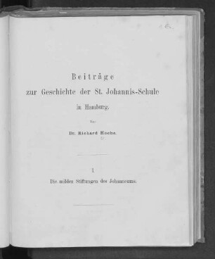 1: Die milden Stiftungen des Johanneums