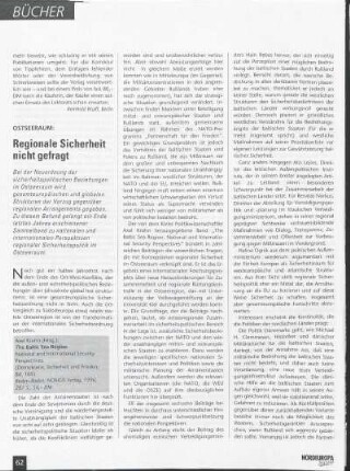 Ostseeraum: Regionale Sicherheit nicht gefragt