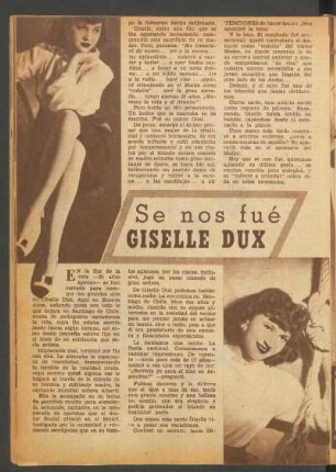 Se nos fue Giselle Dux