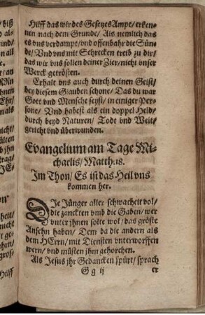 Evangelium am Tage Michaelis/ Matth. 18.