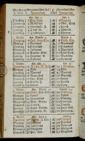 Januarius. - December, oder Christmonat[...] - Monds-Viertel und muthmaßliche Witterung.
