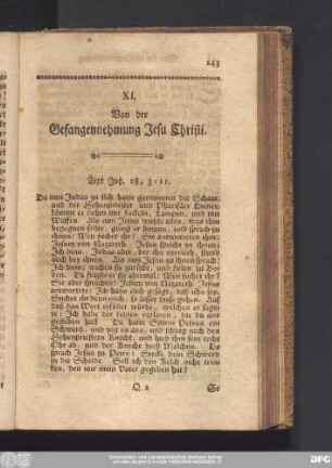 XI. Von der Gefangennehmung Jesu Christi.