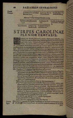 Stirpis Carolinæ Plenior Εκφρασισ.
