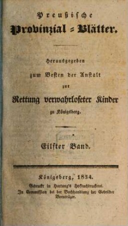 Preußische Provinzial-Blätter. 11. 1834