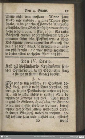 Ton IV. Staw. Kak cżi Poßłucharjo Krystußowi sewschej Sswjernoszju sa tej Sbożnoszju stacż a ßo wo tu ßamu staracż dyrbja