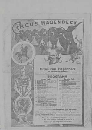 Circus Carl Hagenbeck, Hamburg, ohne Jahr