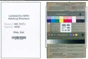 Entnazifizierung Karl Welp , geb. 02.03.1906 (Kaufmaennische Angestellte)