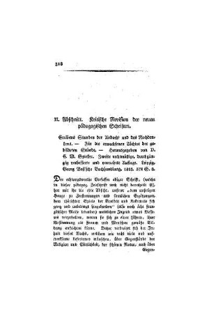 Kritische Revision der neuen pädagogischen Schriften