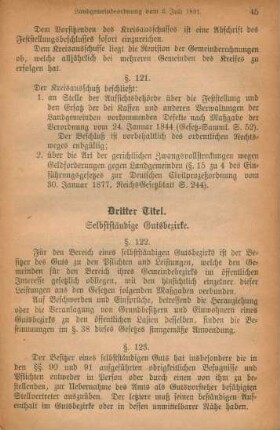 Dritter Titel. Selbstständige Gutsbezirke.