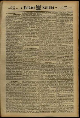 Zweite Ausgabe vom Samstag, den 26. Oktober 1912.
