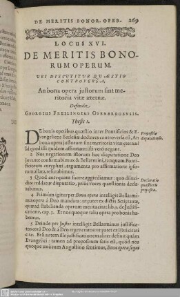 Locus XVI. De Meritis Bonorum Operum