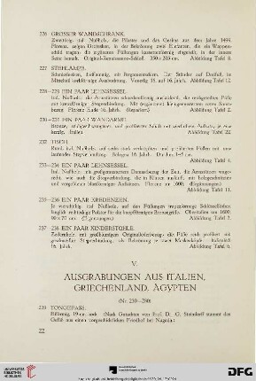 V. Ausgrabungen aus Italien, Griechenland, Ägypten (Nr. 239-280)