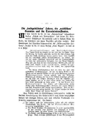 Die "halbgebildeten" Lehrer, die "neidischen" Beamten und die Terraininteressenten