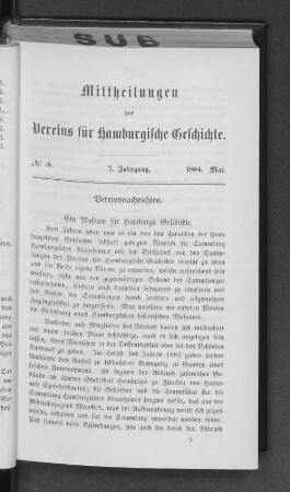 No. 5, 1884. Mai.