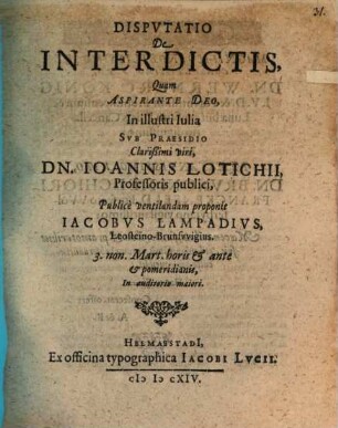 Disp. de interdictis