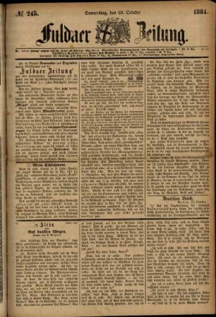 Ausgabe vom Donnerstag, den 23. Oktober 1884.