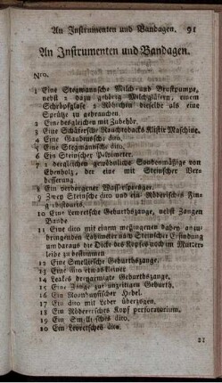 An Instrumenten und Bandagen