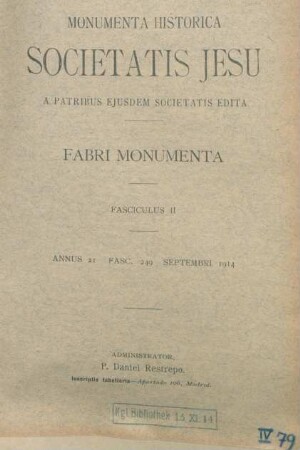 Fasciculus II. Annus 21 Fasc. 249 Septembri 1914