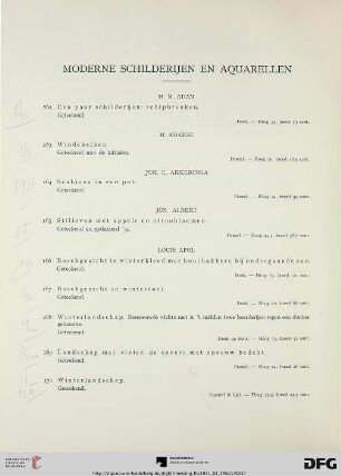 Moderne schilderijen en aquarellen (Nr. 162-404)