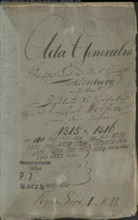 Kirchenbuchduplikate der evangelischen Gemeinde (GHT 1815-1864). (Gemeinde: Wersen, evangelische Gemeinde)