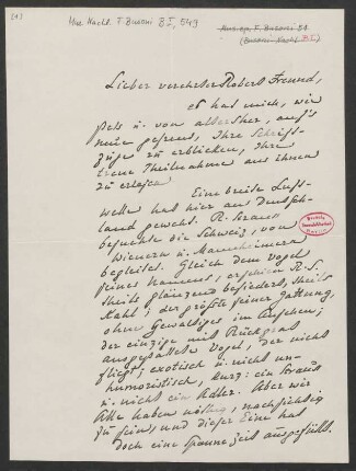 Brief an Robert Freund : 05.02.1917