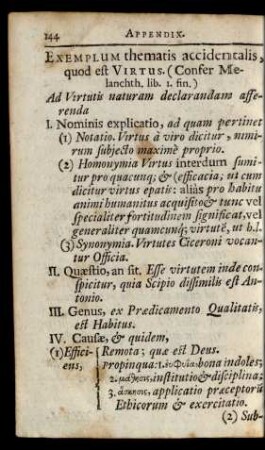 Exemplum thematis accidentalis, quod est Virtus.