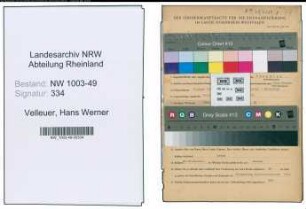 Entnazifizierung Hans Werner Velleuer , geb. 15.03.1913 (Ingenieur)