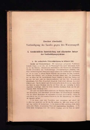 Zweiter Abschnitt. Vertheidigung des Landes gegen den Wasserangriff.