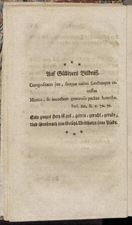 Auf Güllivers Bildniß.