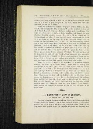 Katechetischer Kurs in München : (30. August bis 3. September 1909)