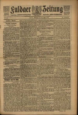 Erste Ausgabe vom Mittwoch, den 23. Juni 1909.