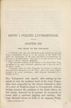 How I found Livingstone : travels, Adventures, and Discoveries in Central Africa; including four Months' Residence with Dr. Livingstone, 3