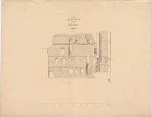 Voit, August von; Hambach; Hambacher Schloss, "Maxburg" - Westfassade (Querschnitt)