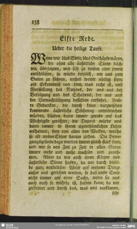 Elfte Rede. Ueber die heilige Taufe