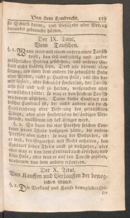 Der X. Titul. Von Kauffen und Verkauffen der beweglichen Güter