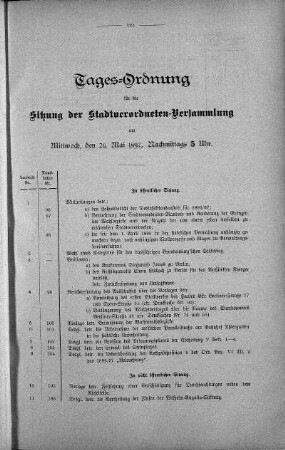 Tages-Ordnung, 26. Mai 1897