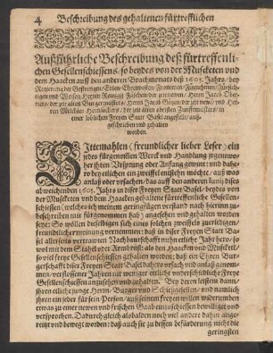 Außführliche Beschreibung deß fürtreffenlichen Gesellenschiessens/ ...