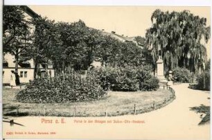 Pirna. Anlagen mit Julius - Otto - Denkmal