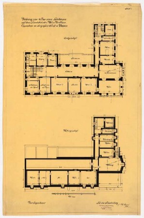 Landhaus Dr. Franz Oppenheim, Berlin-Wannsee: Grundriss UG und EG, 1:100